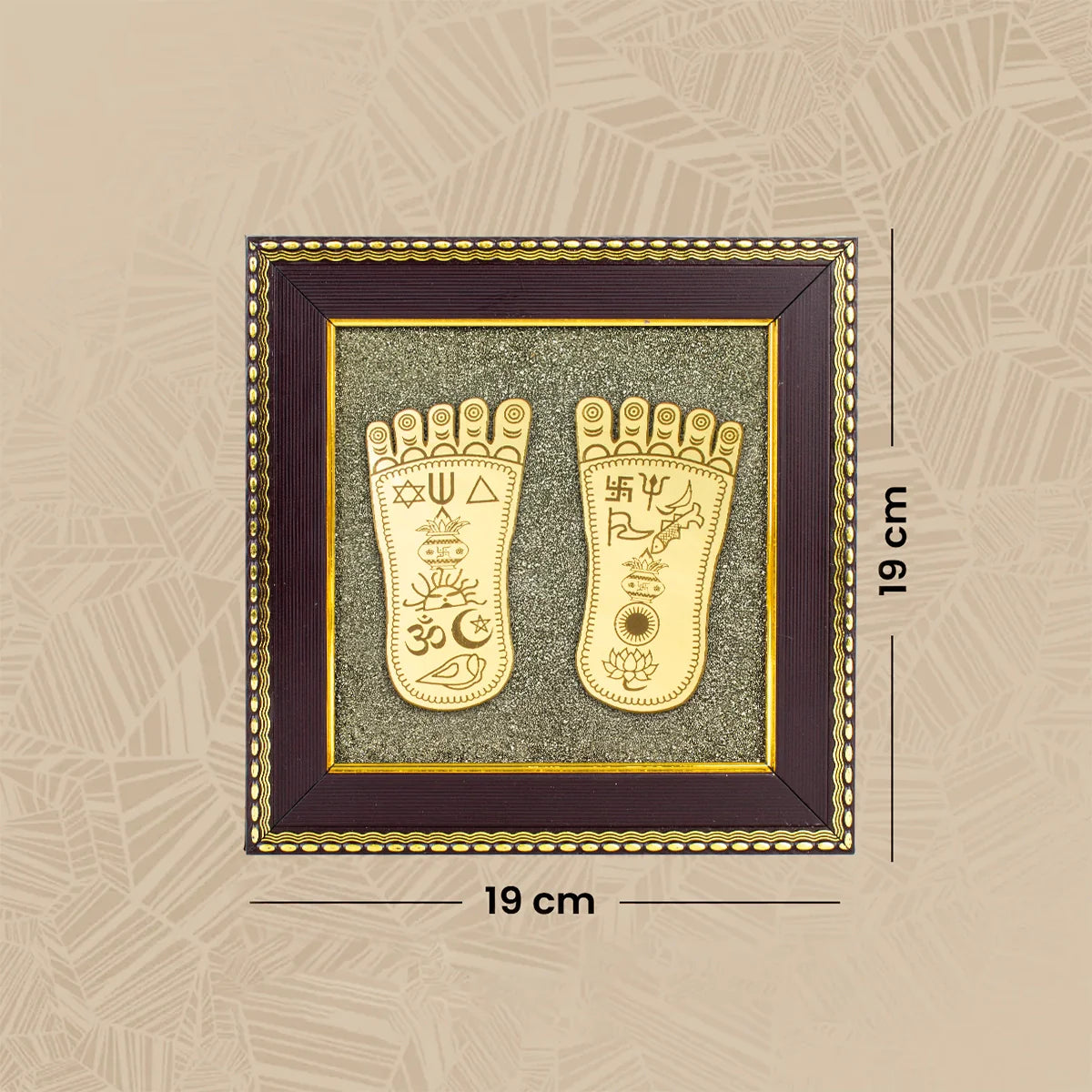 Lakshmi Charan Paduka Frame with FREE Subh Labh Pyrite Frame