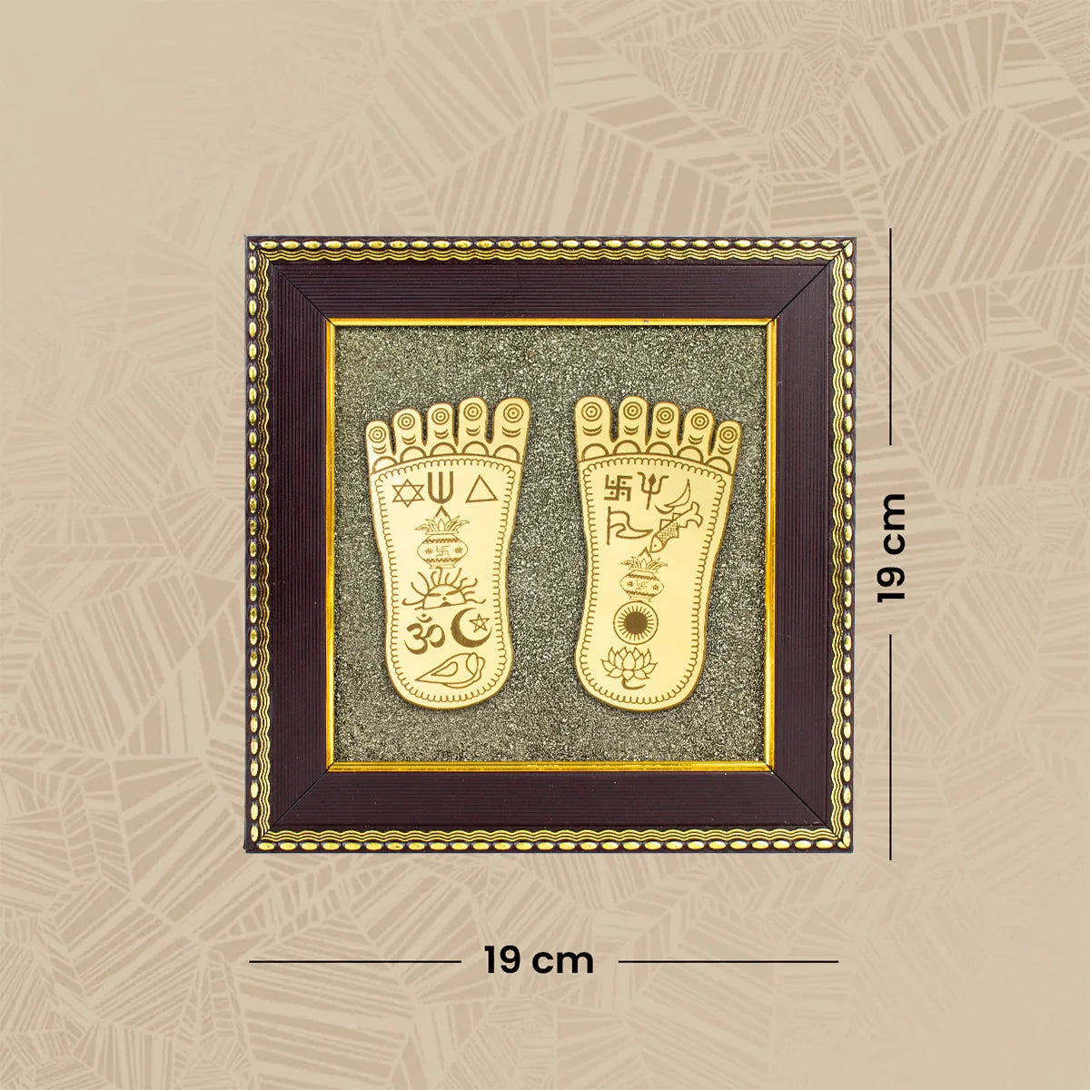 Maa Lakshmi Charan Paduka on Pyrite Frame