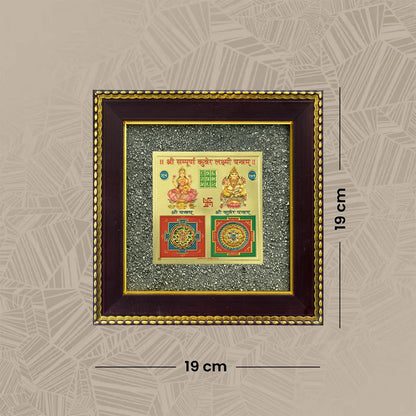 Lakshmi Kuber Yantra on Raw Pyrite Frame