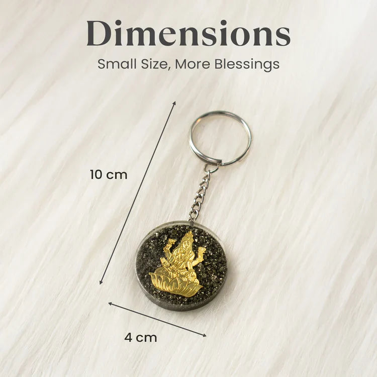 Lakshmi Kuber Yantra on Pyrite Frame with FREE Lakshmi Ji Pyrite Keychain