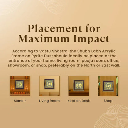 Lakshmi Charan Paduka Frame with FREE Subh Labh Pyrite Frame