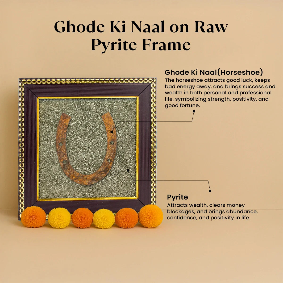 Ghode Ki Naal on Raw Pyrite Frame