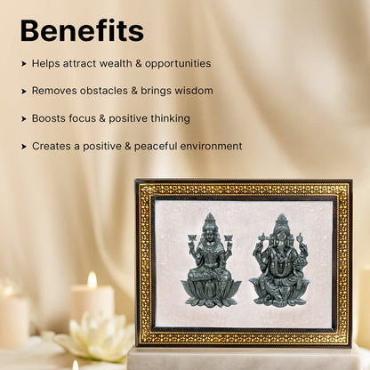 Pyrite Lakshmi - Ganesh Ji on Selenite Frame