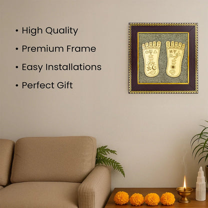 Maa Lakshmi Siddh Maa Lakshmi Charan Paduka on Pyrite Frame