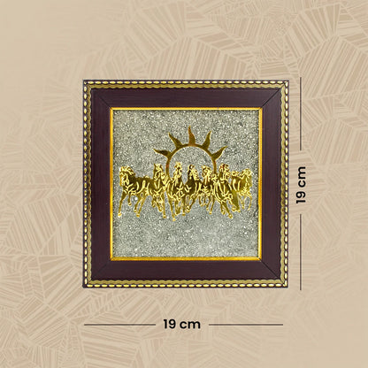 Maa Lakshmi Siddh 7 Horses on Raw Pyrite Frame