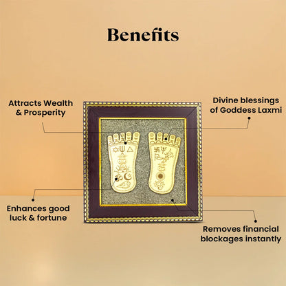 Maa Lakshmi Siddh Maa Lakshmi Charan Paduka on Pyrite Frame