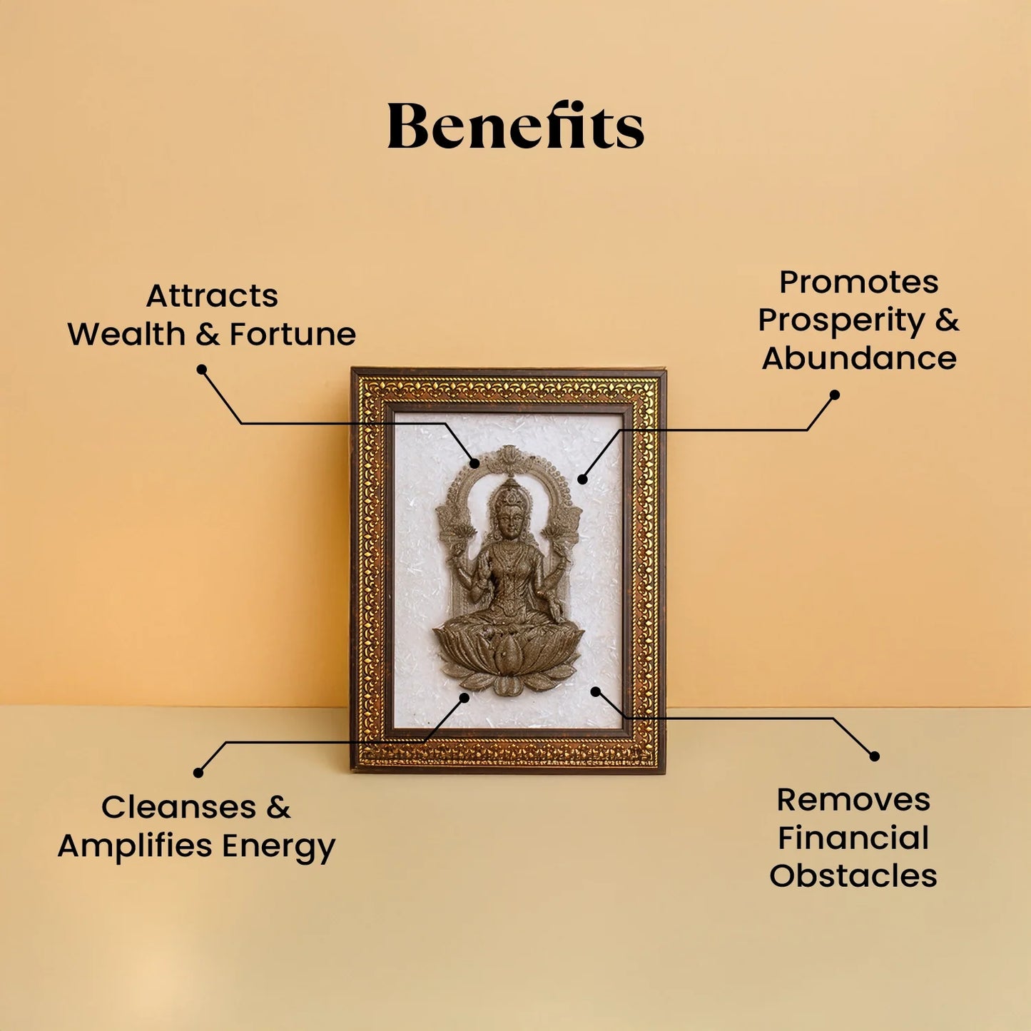 Pyrite Lakshmi Ji on Selenite Frame