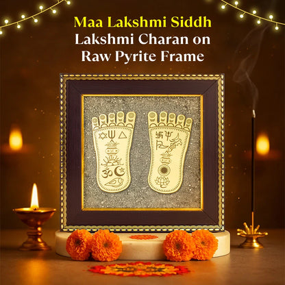Maa Lakshmi Siddh Maa Lakshmi Charan Paduka on Pyrite Frame