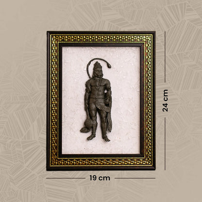 Pyrite Hanuman Ji on Selenite Frame